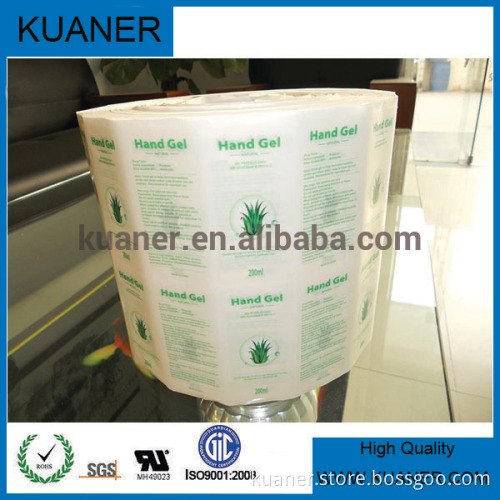 4"x4" transparent BOPP shampoo adhesive packing sticker